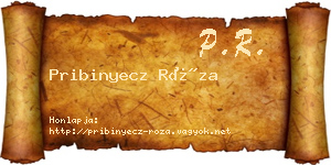 Pribinyecz Róza névjegykártya